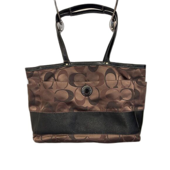 Coach Vintage Rare Large Brown Tote Bag - Picture 1 of 9